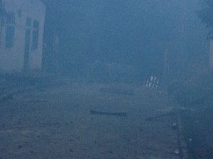 gás lacrimogêneo lançado por policiais