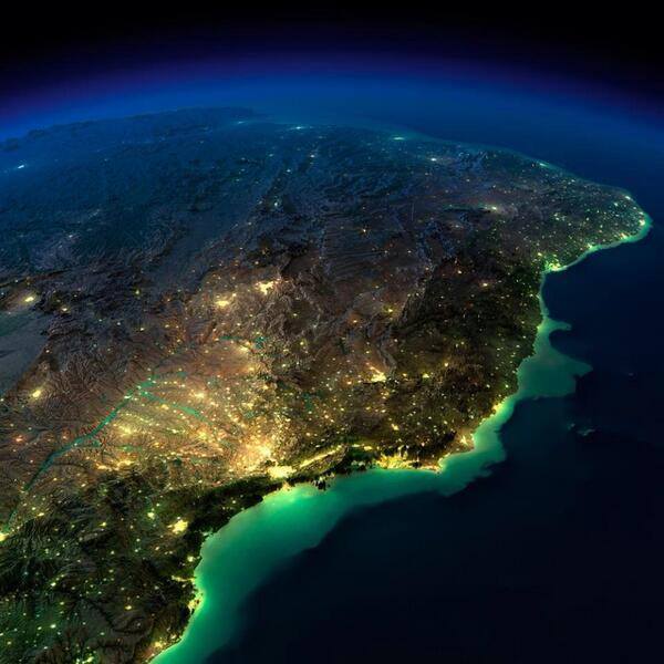 brasil noite foto Nasa