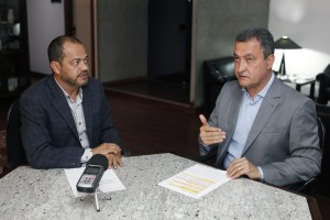 Governador Rui Costa, realiza a gravação do programa Digaí Governador com Edmundo Filho.Fotos Mateus Pereira/GOVBA